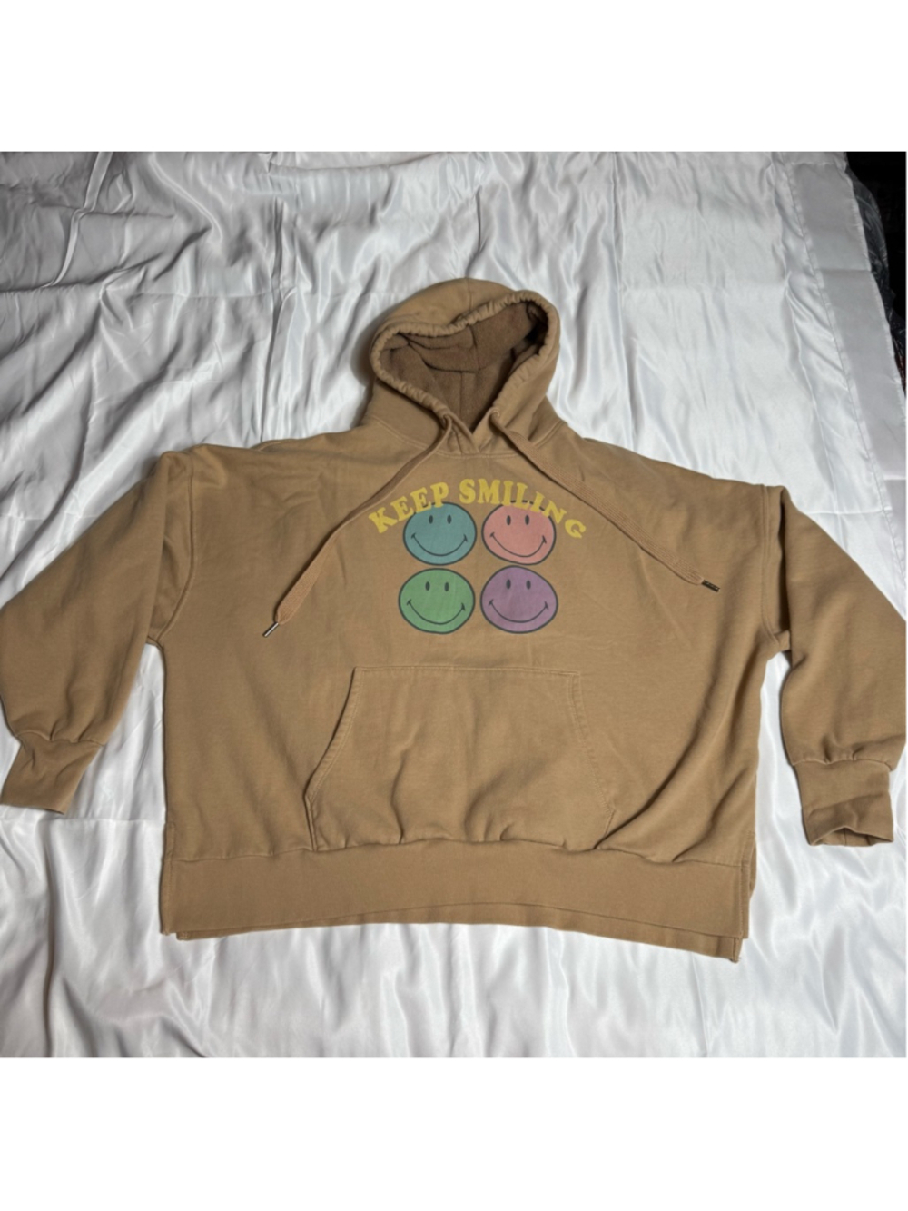 Women's American Eagle Brown Keep Smiling Hoodie S